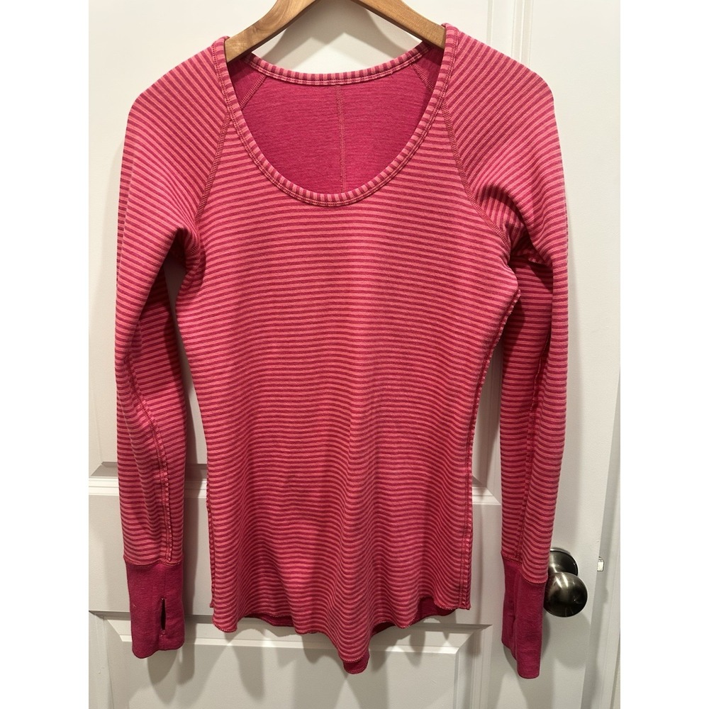 Lululemon Open Your Heart Reversible Scoop Neck Long Sleeve Pink Size 4